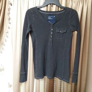 Bella Swan American Eagle Military Henley S Grey